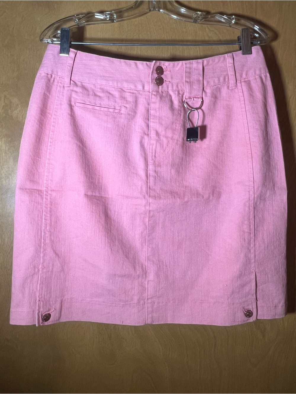 Halston Jeans pink denim skirt, vintage, NWOT
